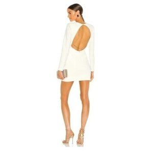 NWT MISHA Daniella Long Sleeve Open Back Mini Dress Ivory White Size 4